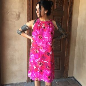 Hot pink floral dress